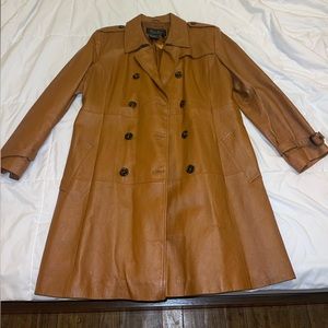 Terry Lewis 100% Genuine Leather Trench Coat